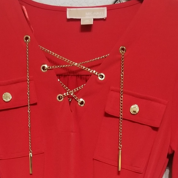 Michael Kors Gold Chain Tie Dress - Picture 2 of 8